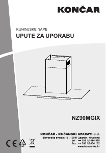 Manual Končar NZ90MGIX Cooker Hood