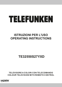 Manuale Telefunken TE32550S27YXD LED televisore
