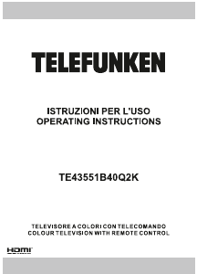 Manual Telefunken TE43551B40Q2K LED Television