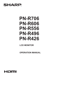 Manual Sharp PN-R556 LCD Monitor