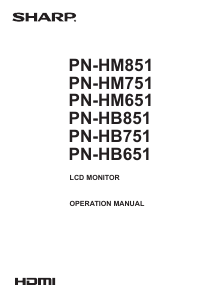 Manual Sharp PN-HM751 LCD Monitor
