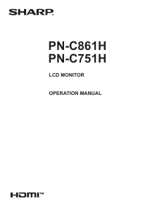 Manual Sharp PN-C861H LCD Monitor