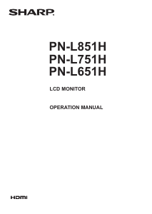 Manual Sharp PN-L651H LCD Monitor