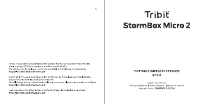説明書 Tribit BTS12 StormBox Micro 2 スピーカー