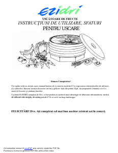 Manual Ezidri FD-1000 Deshidrator de alimente