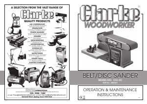 Manual Clarke CS 4-6C Belt Sander