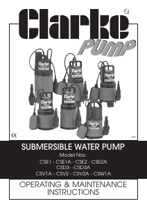 Handleiding Clarke CSE 2A Waterpomp