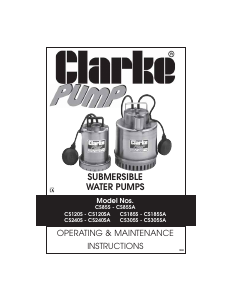 Handleiding Clarke CS 120S Waterpomp