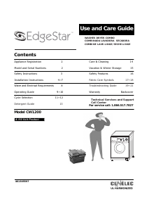 Handleiding EdgeStar CW1200 Was-droog combinatie
