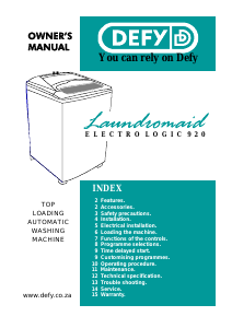 Manual Defy Laundromaid Electrologic 920 Washing Machine