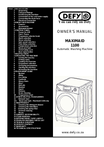 Manual Defy Maximaid 1100 Washing Machine