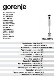 Használati útmutató Gorenje HBX601XG Botmixer