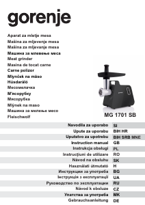 Manual Gorenje MG1701SB Meat Grinder
