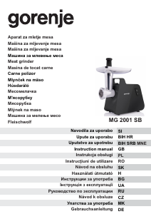 Priročnik Gorenje MG2001SB Mlinček za meso