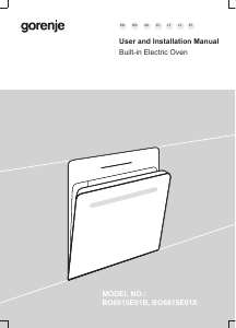 Посібник Gorenje BO6615E01X Духова шафа