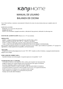 Manual de uso Kanji KJH-CSF400 Báscula de cocina