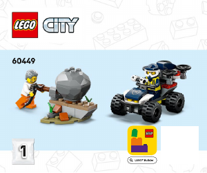 Használati útmutató Lego set 60449 City Autós üldözés rendőr terepjáróval