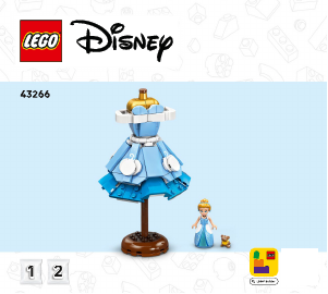 Rokasgrāmata Lego set 43266 Disney Pelnrušķītes kleita