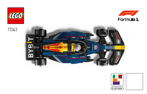 Rokasgrāmata Lego set 77243 Speed Champions Oracle Red Bull Racing RB20 F1 sacīkšu auto