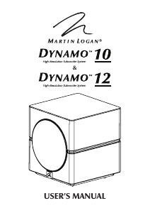 Mode d’emploi MartinLogan Dynamo 12 Caisson de basses
