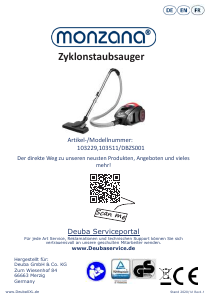 Handleiding Monzana DBZS001 Stofzuiger