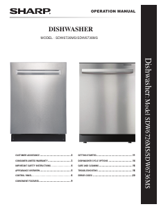 Manual Sharp SDW6726MS Dishwasher