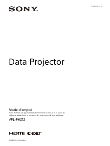 Mode d’emploi Sony VPL-PHZ12 Projecteur