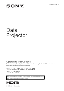Manual Sony VPL-DW240 Projector