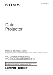 Manual de uso Sony VPL-EW315 Proyector