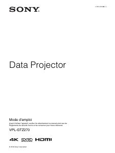 Mode d’emploi Sony VPL-GTZ270 Projecteur