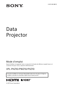Mode d’emploi Sony VPL-PWZ10 Projecteur