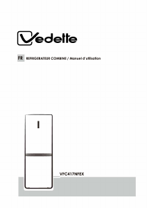 Mode d’emploi Vedette VFC417NFEX Réfrigérateur combiné