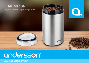 Bruksanvisning Andersson CEG 1.0 Kaffekvarn