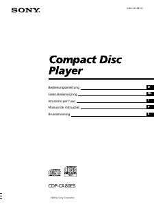 Bedienungsanleitung Sony CDP-CA80ES CD-player