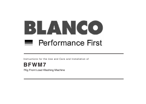 Manual Blanco BFWM7 Washing Machine