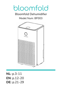 Bedienungsanleitung Bloomfold BF003 Luftentfeuchter
