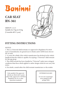 Manual Baninni BN361 Car Seat