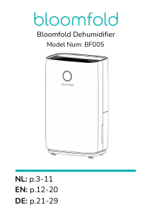 Bedienungsanleitung Bloomfold BF005 Luftentfeuchter