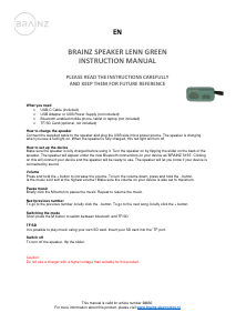 Manual Brainz Lenn Speaker
