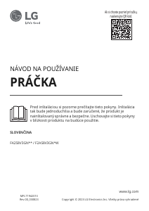 Návod LG F2AS8V3GN6W Práčka