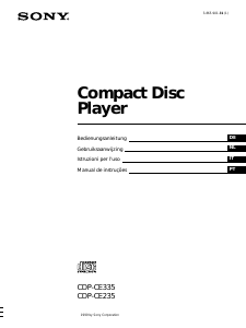 Manual Sony CDP-CE235 Leitor de CD