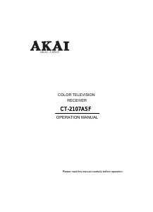 Manual Akai CT-2107ASF Television