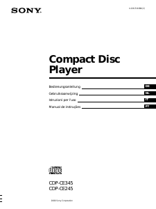 Manual Sony CDP-CE245 Leitor de CD