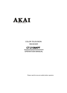 Manual Akai CT-2108APF Television