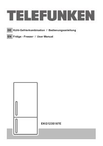Bedienungsanleitung Telefunken EKG123S187E Kühl-gefrierkombination