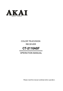 Manual Akai CT-2110ASF Television