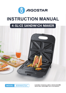 Instrukcja Aigostar 300000ZGC Kontakt grill
