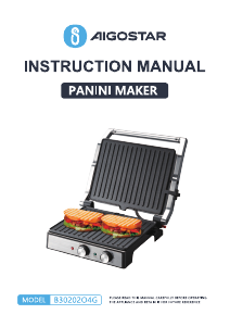 Instrukcja Aigostar B30202O4G Kontakt grill