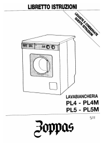 Manuale Zoppas PL4 Lavatrice