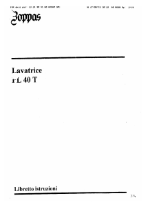 Manuale Zoppas PL40T Lavatrice